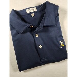 Peter Millar Winged Foot Golf Club Summer Comfort Navy Short Sleeve Polo Mens XL